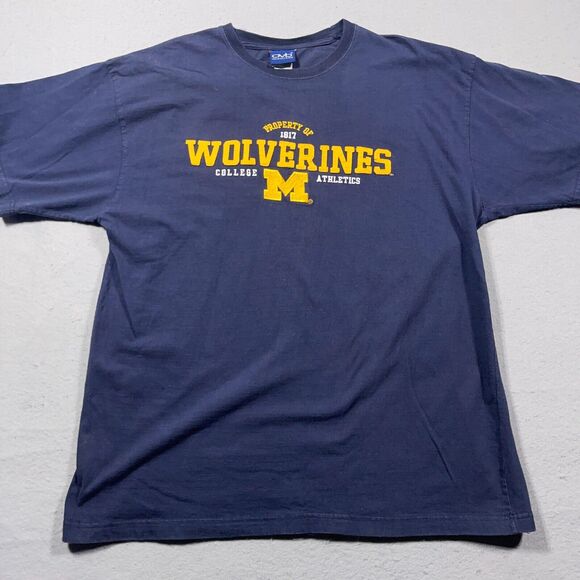 Vintage Michigan Wolverines‎ Shirt Men Large Embroidered Graphic Navy Blue - Picture 2 of 10
